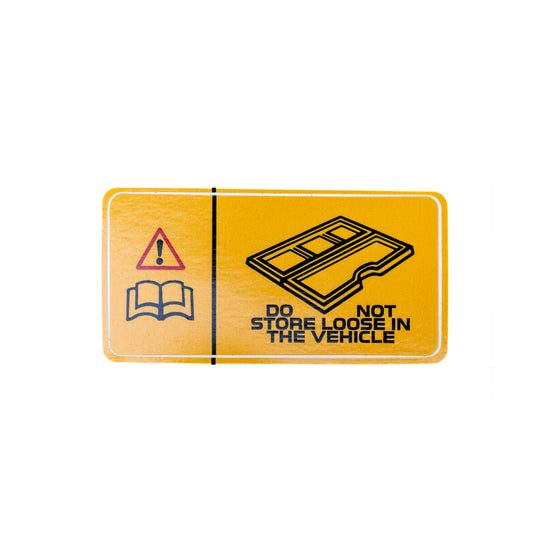 "Do Not Store Loose" sticker