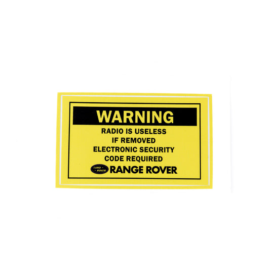 "Radio Removal Warning" Sticker